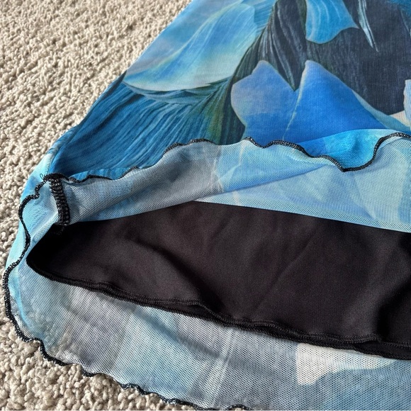 Princess Polly Blue and Black Mini Dress Size 4 - Picture 7 of 9